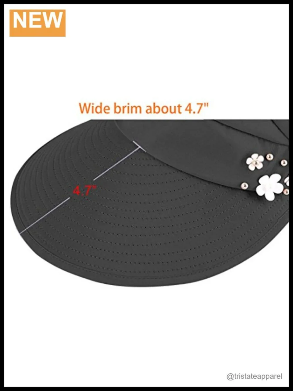 Wide Brim Sun Hat UV Protection Packable Floral Polyester Beach Visor
